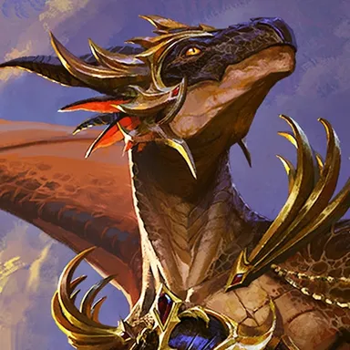 Evoker: Golden dragon against a blue sky
