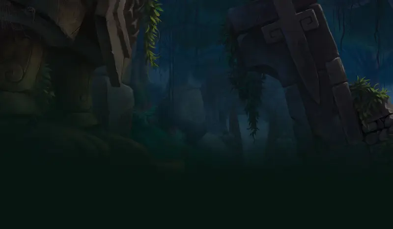 Dense jungle with ancient ruins