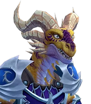 Dracthyr: Dracthyr with golden scales and curved horns