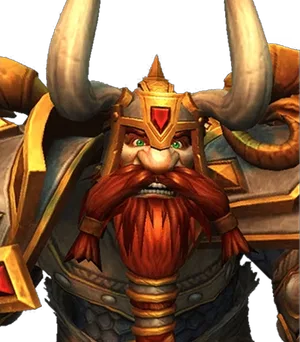 Dwarf: Dwarf with a red beard and horned helmet