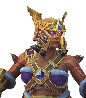 Earthen: Earthen with stone skin and a golden helmet