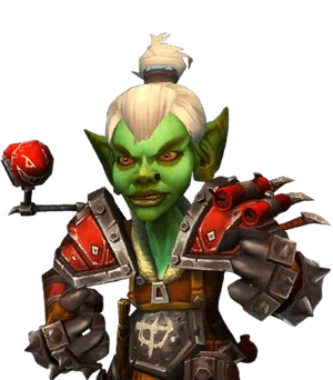 Goblin: Goblin with green skin and a white topknot