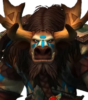 Highmountain Tauren: Highmountain tauren with antlers and blue paint