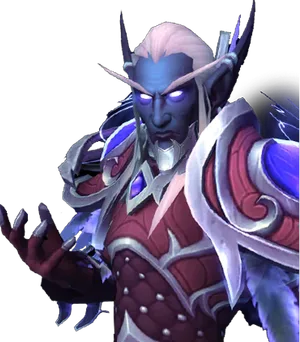 Nightborne: Nightborne with blue-violet skin in an ornate robe