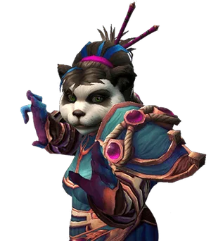 Pandaren: Pandaren woman in colorful clothes