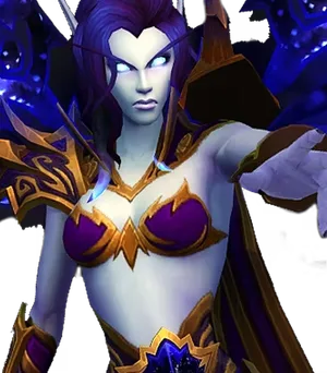 Void Elf: Void elf with purple skin, surrounded by void magic